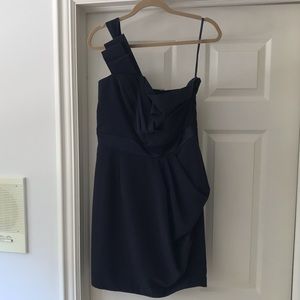 NWT Navy Blue Limited One-Shoulder Dress Sz. 10